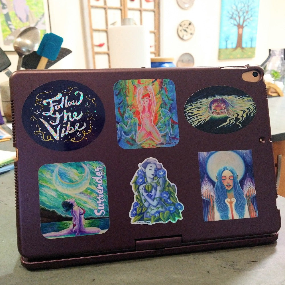Morning Glory Holographic Sticker
