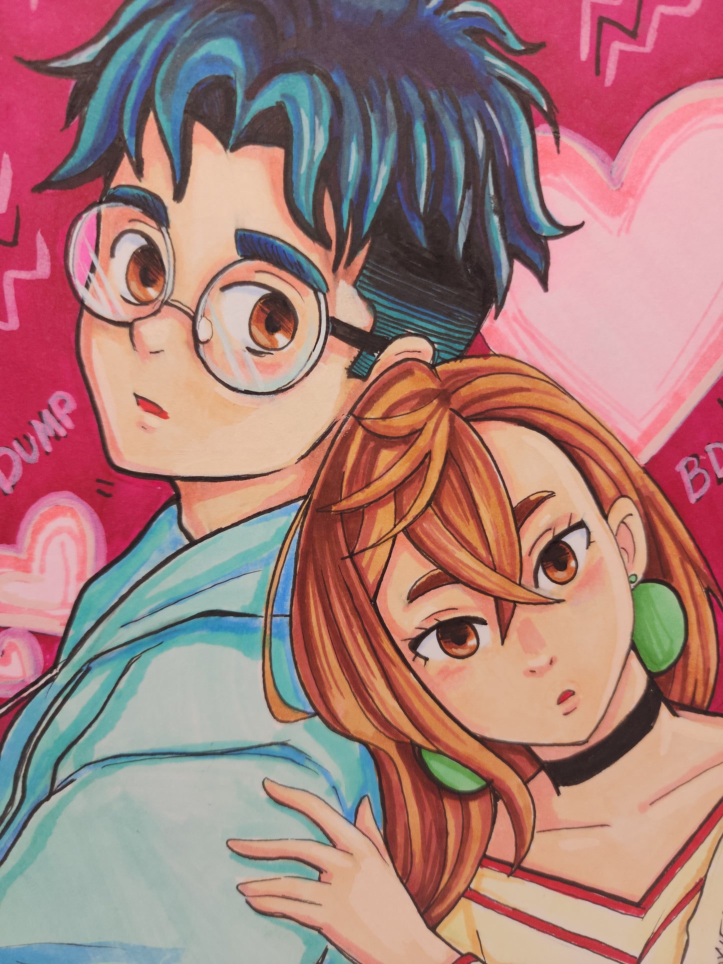 Okarun + Momo/DanDaDan Fanart - Color Illustration