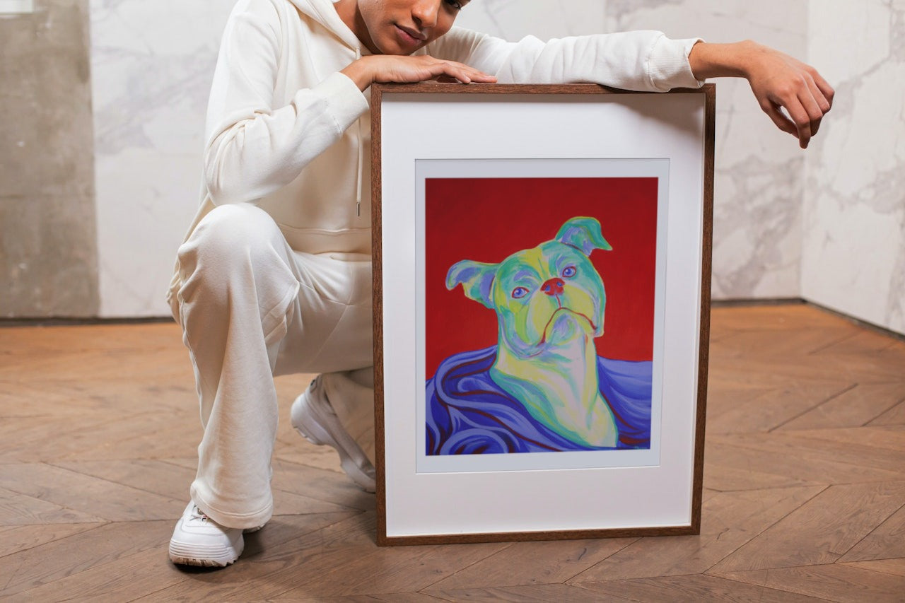Pitbull Giclée Art Print | Pitbull Portrait Art Print | MooxieArt