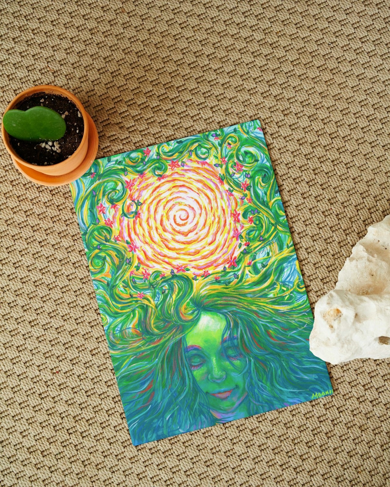 Gaia Meditation Art Print | Gaia Welcome Home Art Print | MooxieArt