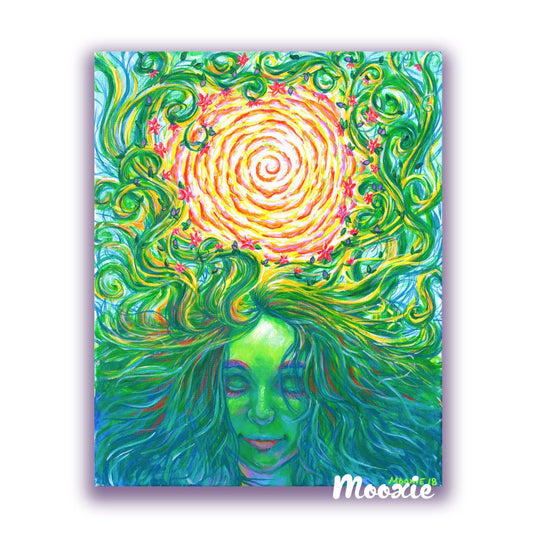 Gaia Meditation Art Print | Gaia Welcome Home Art Print | MooxieArt