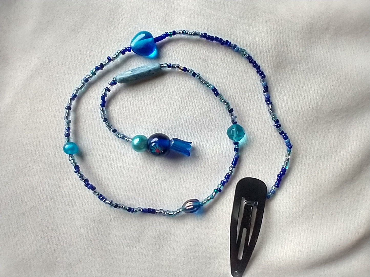 Blue Beaded Spirit Hair Clip | Beaded Spirit Hair Clip | MooxieArt