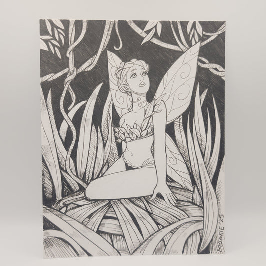 Forest Fairy - Ink Illustration