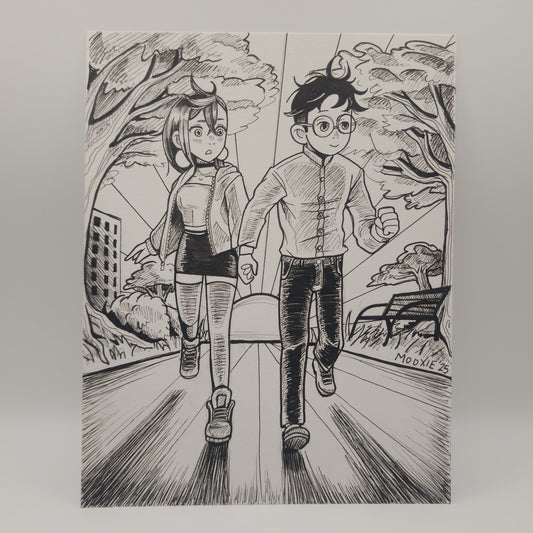 Date Arc/DanDaDan Fanart - Ink Illustration