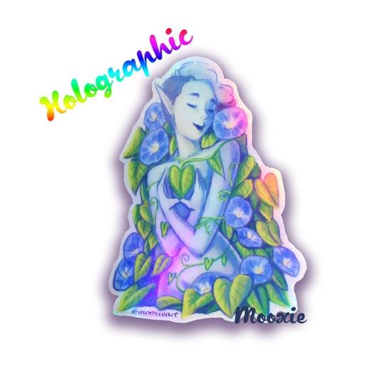 Morning Glory Holographic Sticker